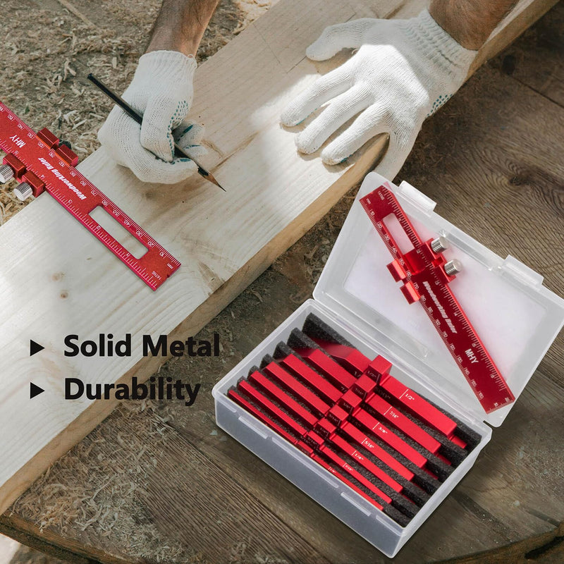 MHY 8PCS Heavy Precision Router Table Setup Blocks，Woodworking Height Depth Angle Gauge for Machine Tools and Table Saws