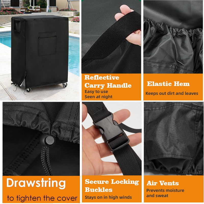 Evaporative Cooler Cover for Hessaire MC37M / MC37V 3100 CFM Portable Evaporative Cooler, 600D Waterproof Outdoor Portable Swamp Cooler Cover for Hessaire Outdoor Air Conditioner - 25" X 18" X 38" 25" X 18" X 38"