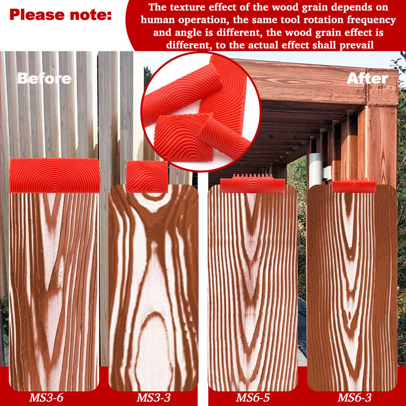 Wood Grain Tool - Natural Woodgrain Maker for Decorative Painting Premium Wood Graining Tool Set Enhance Your DIY Projects with Wood Grain Patterns Pack of 4