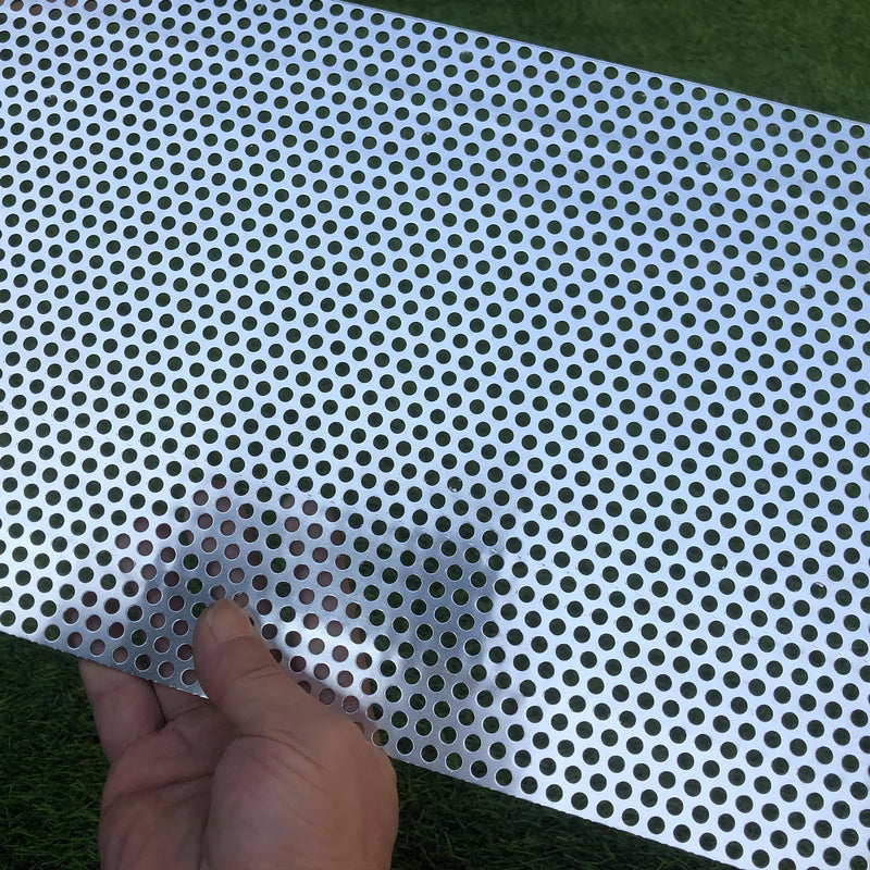 Aluminum Perforated Metal Sheets 16 Gauge 19.6 inch by 9.8 inch Expanded Metal Mesh Aluminum Opening 1/5" 0.2 inch (About 5 mm) Perforated Steel Sheet Mesh Screen Decorative 19.6" X 9.8"