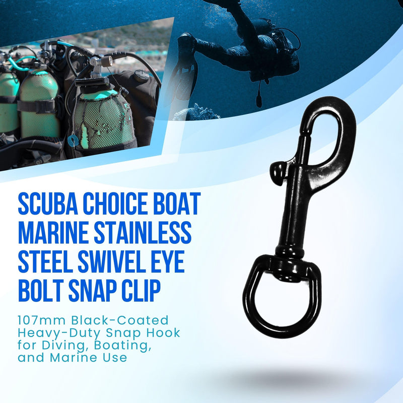Scuba Choice Stainless Steel Boat Marine Swivel Eye Bolt Snap Clip – Heavy Duty, Rust-Resistant, 7/16" Max Opening, Secure Fastening for Marine, Diving, Outdoor and Camping Gear 91mm 1