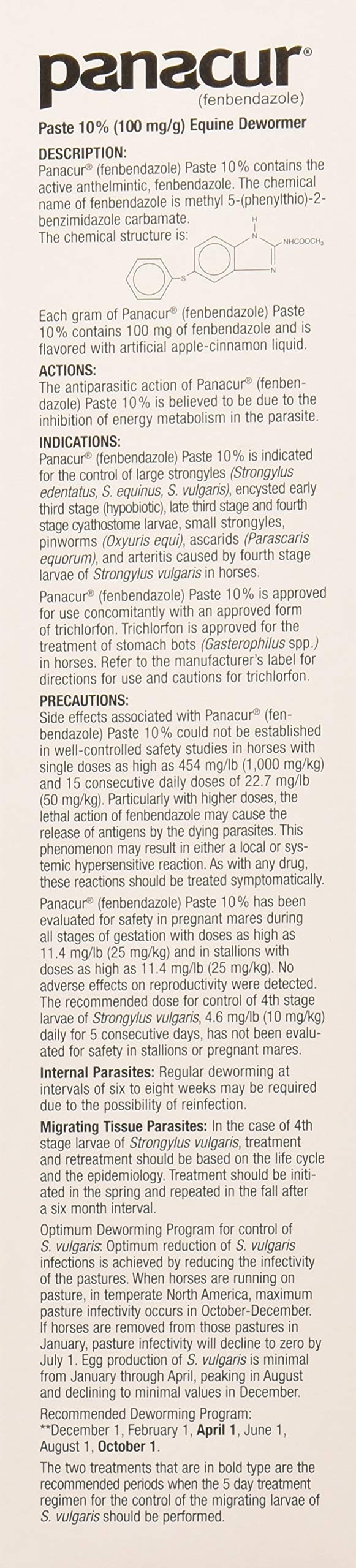 (3 Pack) PANACUR Dewormer Horse Paste 10%, 100mg Each - PawsPlanet Australia