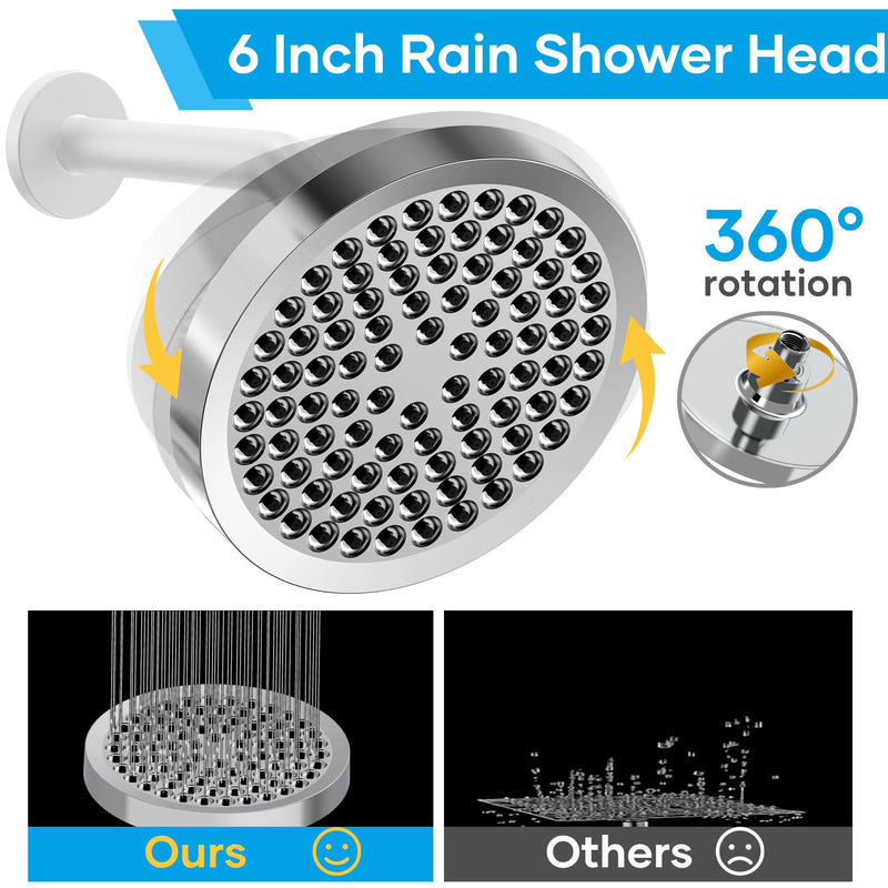 Shower Head with Handheld Spray Combo,High Pressure Dual Double Rain Shower Head with Handheld 10-Mode 78" Hose Chrome - NewNest Australia