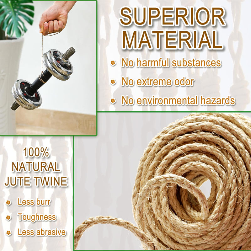656 Feet 3Ply Jute Twine String, 2mm Natural Brown Thick Twine Rope for Crafts, Gardening, Tomato, Climbing Plant, Tie Floristry, Gift Wrapping Packing, Christmas, Wedding Decor 2mm-656ft