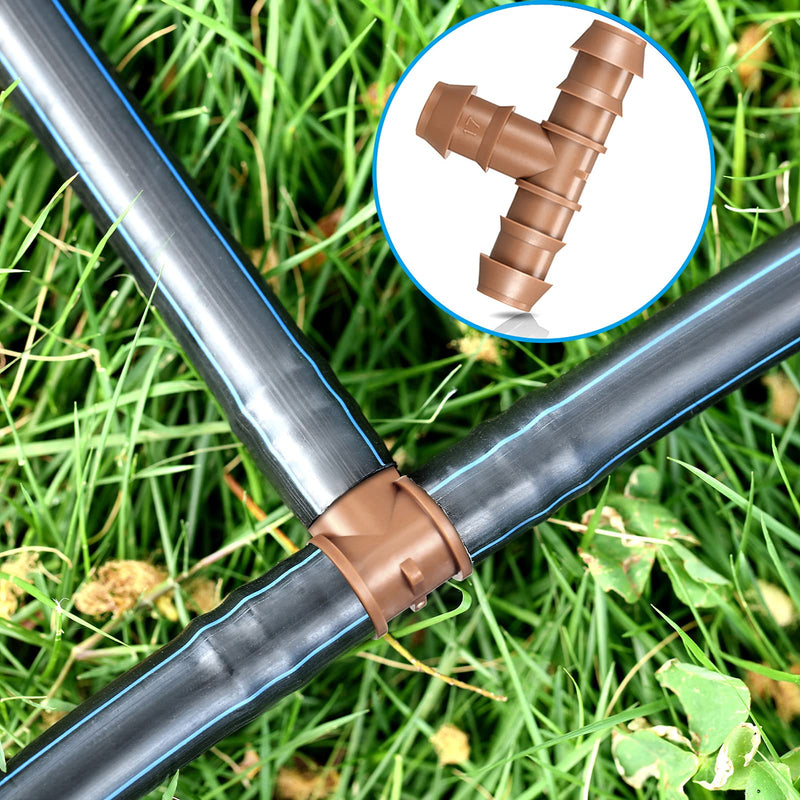 Outus 36 Pieces Drip Irrigation Fittings Kit 1/2 Inch Tubing Fitting Set includes 9 Tees, 9 Couplings, 9 Elbows and 9 End Cap Plugs Drip Barbed Connectors for Compatible Drip or Sprinkler Systems