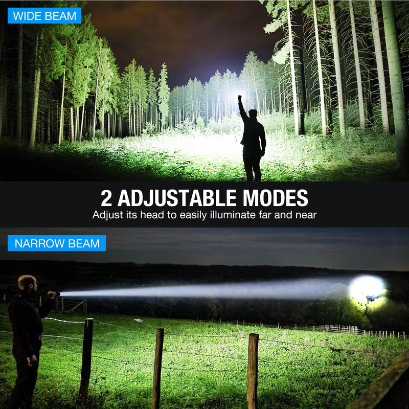 Rechargeable LED Flashlight High Lumens, 99,000 Lumens Super Bright Flashlights with 8 Modes & Waterproof, Powerful Handheld Flash Light for Home Camping Hiking
