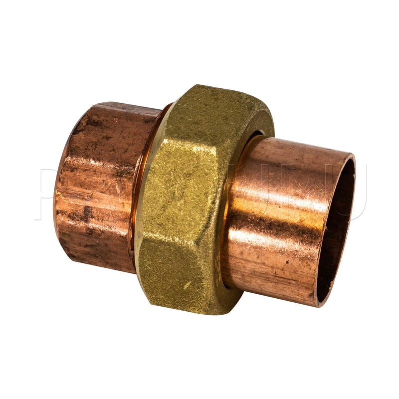PROCURU 2-Pack 3/4-Inch Copper Union CxC Sweat Connection, Made in USA, Certified Safe for Drinking Water (CWUN0034-2P) 0.75 Inch (3/4")