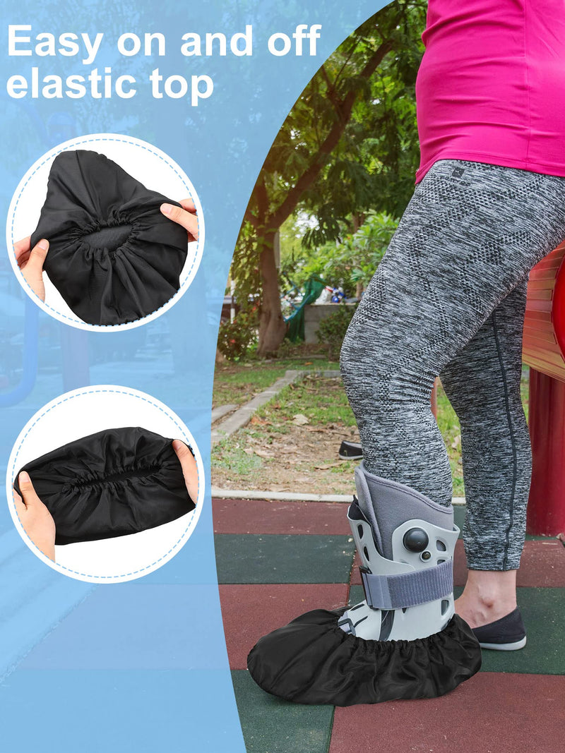 Janmercy 10 Pcs Fracture Walking Boot Cover Recovery Shoes Covers Waterproof Rain Cover for Walking Boot Brace Orthopedic Cover with Rubber Sole Reusable Boot Cover (Large) Large