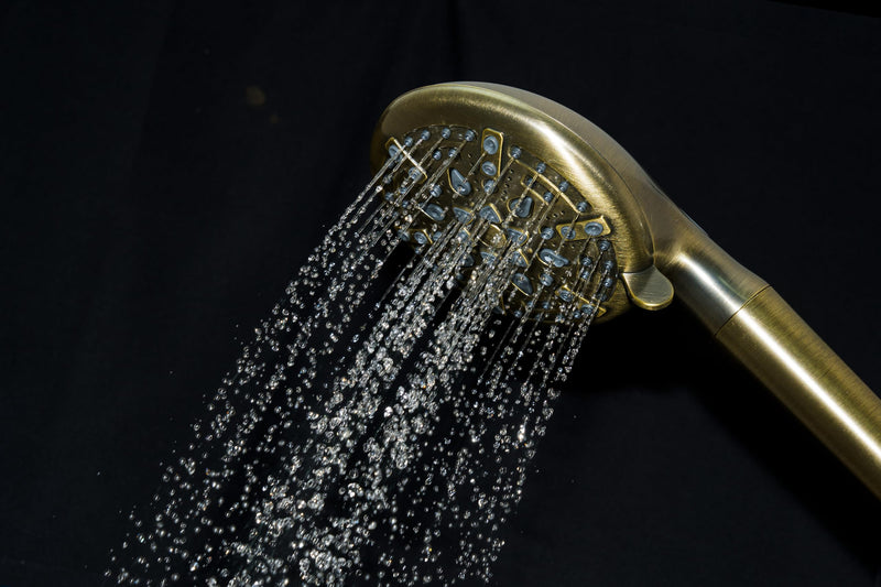 Kingston KXH936A3 9-Function Hand Shower with Power Wash, Antique Brass 4-15/16" (L) x 3-1/8" (W) x 11-3/4" (H)