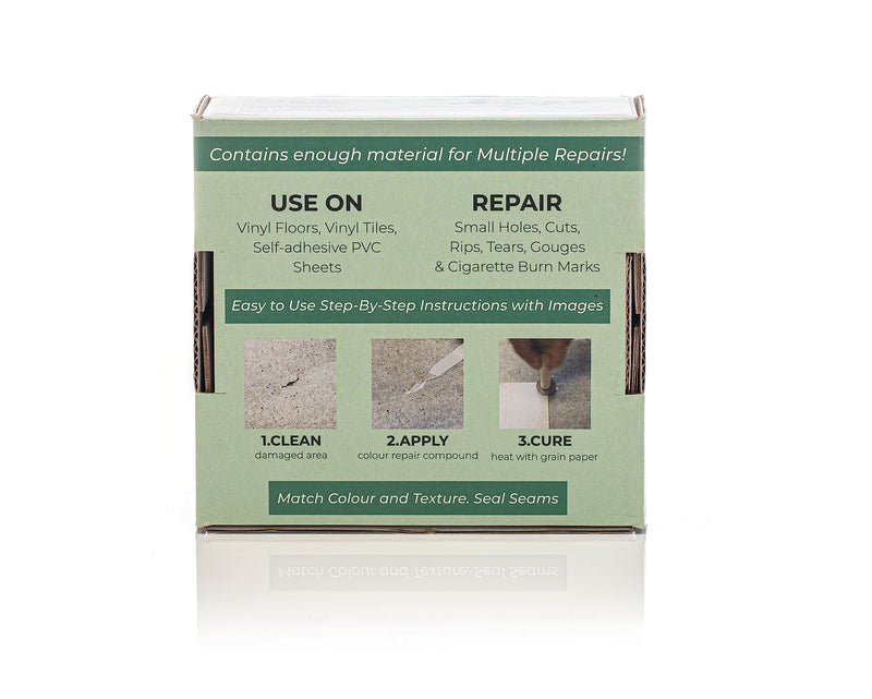 Glass Polish DIY Vinyl Floor & Vinyl Tile Repair Kit, Heat Cure for Small Holes, Cuts, Rips, Tears & Burn Marks