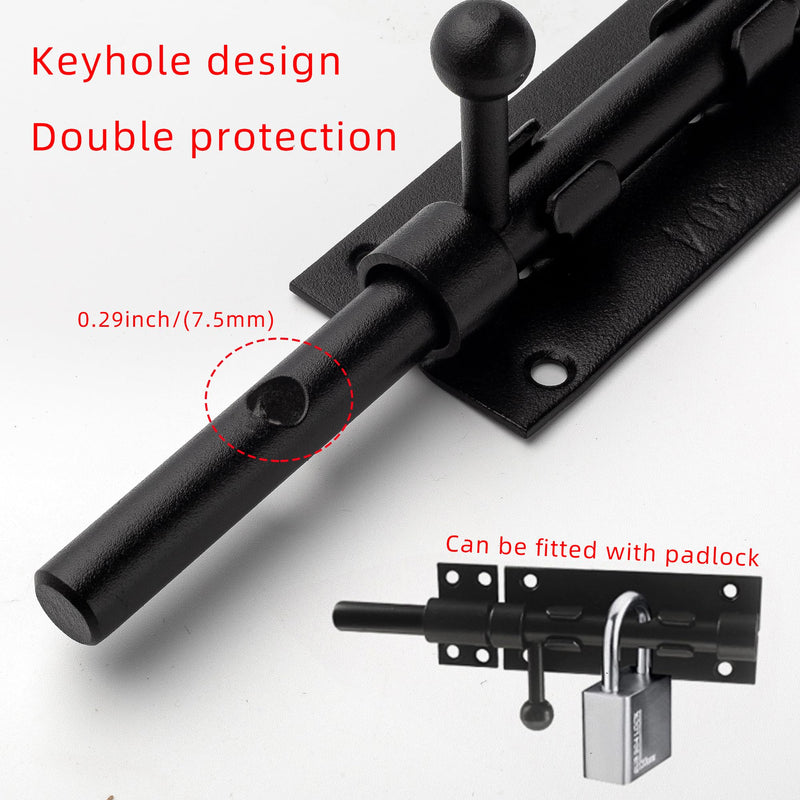Heavy Duty 304 Stainless Steel Gate Latches,for Wooden Fences,Metal Gates Doors Stopper,Padlock Latches Heavy Duty Barrel Bolts Safety,Yard Door，Barn Door Slide Bolt (White, 6.3in) White