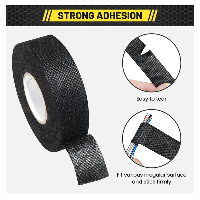 Oyviny Electrical Wire Harness Cloth Tape 1 Inch x 50 Feet Self-Adhesive Wire Loom Cloth Tape for Automobile Electrical and Engine Wire Noise Dampening, Wiring Harness Tape for Audio Wire Harness