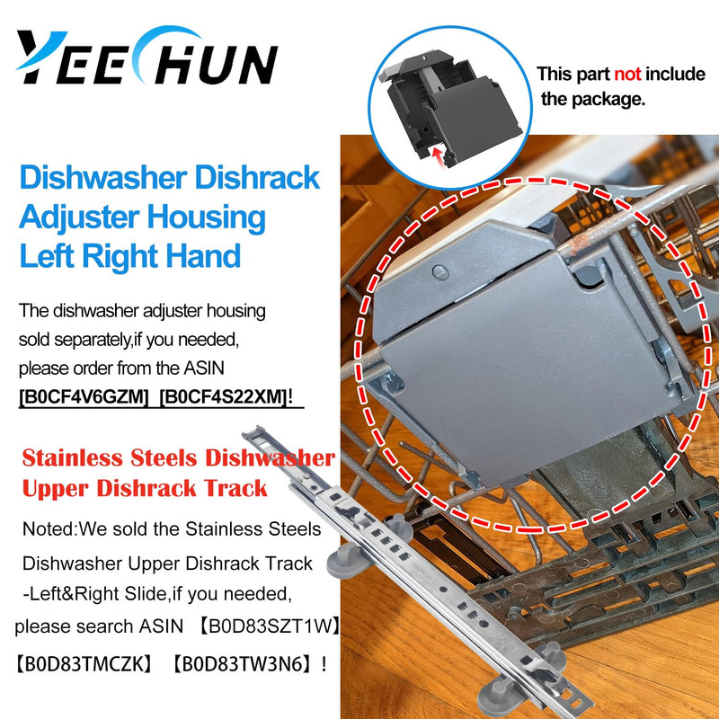 Upgraded WPW10546503 Dishwasher Top Rack Adjuster For Kitchenaid Dishwasher Parts Upper Rack W10546503 Dishwasher Replacement Parts For Whirlpool Kenmore Dishwasher Upper Rack KDTE334GPS0 KDTM354DSS4