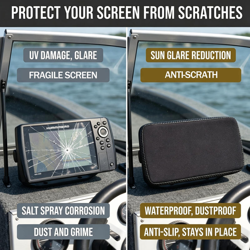 Helix 5 Cover, Compatible with Humminbird Helix 5, Sun Protection, Shock Absorption, Scratch Resistance Fish Finder Cover, Made of Neoprene Protects Your Screen from Sun and Adverse Weather Damage