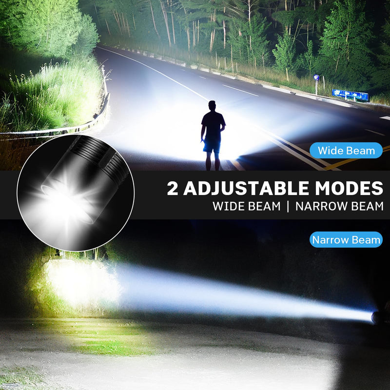 Rechargeable LED Flashlights High Lumens - 10,000LM Super Bright Flash Light with 6 Modes, Powerful Handheld Linternas for Home, Camping（2 Packs）