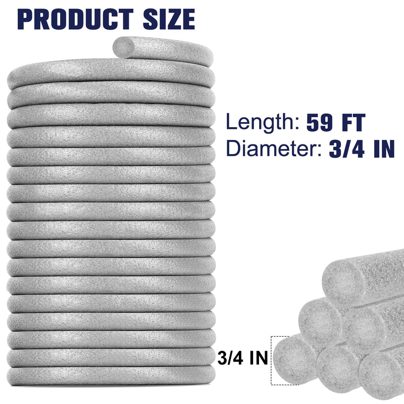 59FT Length Backer Rod Foam Caulk Saver for Concrete Filling, Joints and Gaps, 3/4 in Diameter x 59FT Length (Grey) 3/4 Inch x 59 Ft