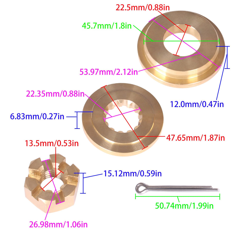 Boat Engine 0320305 778002 18-4230 Thrust Bushing, 0315810 777991 18-4228 Washer Spacer, 0314503 18-3705 Prop Nut, 0314502 Cotter Pin for Evinrude Johnson OMC BRP 35HP-75HP Propeller Hardware Kit