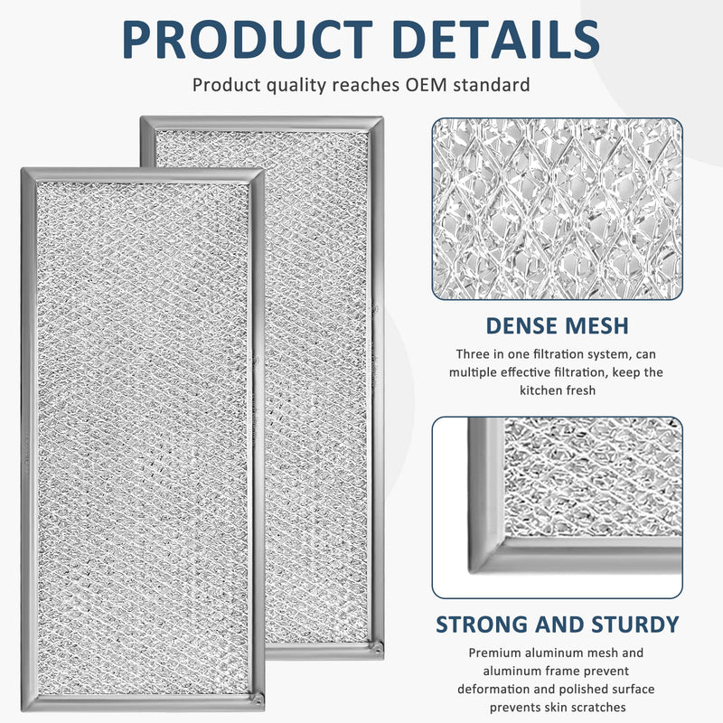 Fits for Whirlpool W10208631A Microwave Grease Filter - Approx 13" x 6" (2-Pack) by AMI PARTS 2