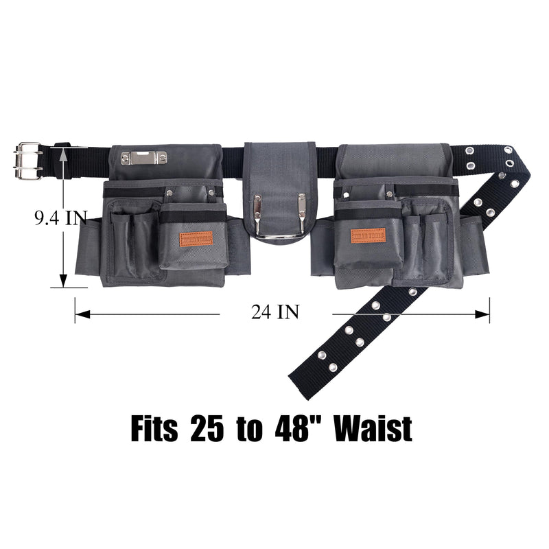 Tool Belt,12 Pockets Tool Belts for Men, Heavy Duty Carpenter/Construction/DIY'er/Electrician .Double layer thickened polyester fiber with waterproof coating. ‎SX-001