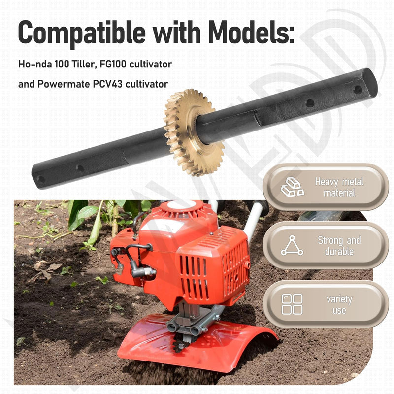 4651 Replacement Tiller Shaft Tine Assembly Compatible with Earthquake, Powermate PCV43, H-onda FG100 Tiller Cultivator