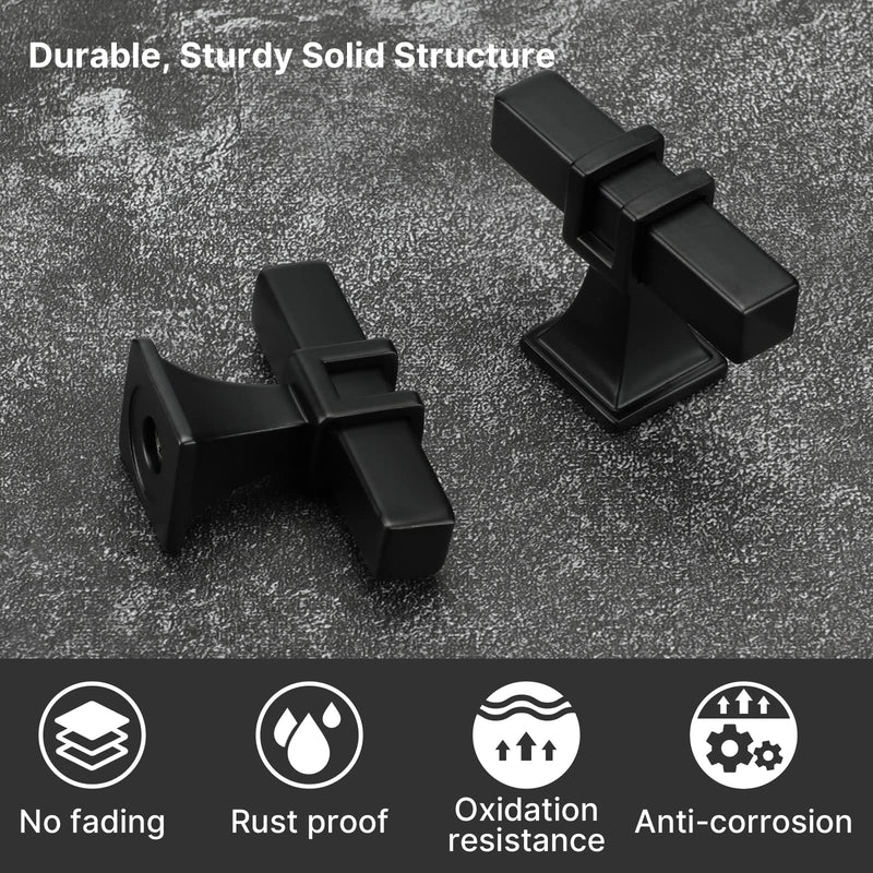 10 Pack Cabinet Knobs Black Dresser Drawer Knobs - Black Kitchen Cabinet Pulls T Bar Kitchen Hardware single hole knob 10