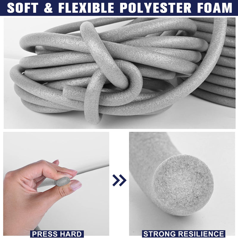 59FT Length Backer Rod Foam Caulk Saver for Concrete Filling, Joints and Gaps, 3/4 in Diameter x 59FT Length (Grey) 3/4 Inch x 59 Ft
