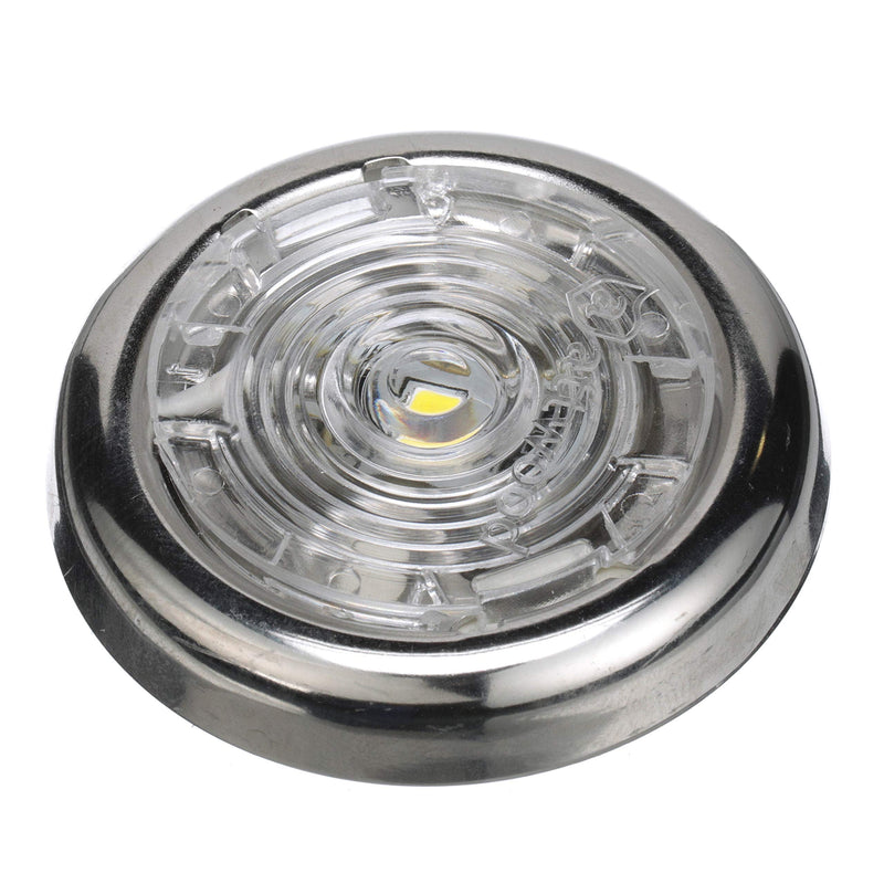 attwood 6342SS7 Stainless Steel Interior and Exterior 1.5-Inch Round LED Courtesy Light, White