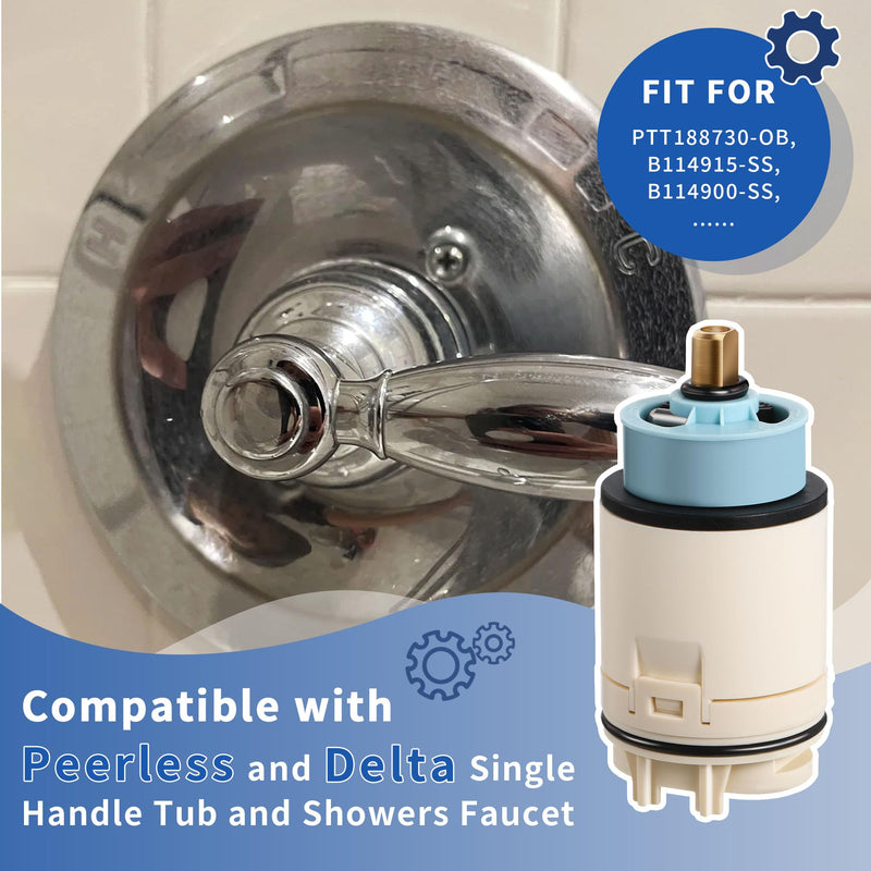 Dreyoo Single Function Pressure Balance Cartridge Replacement for RP70538, Shower Cartridge Compatible with Peerless and Delta Single Handle Tub/Showers Faucet (Check Valve Not Included) (1 Pack) 1