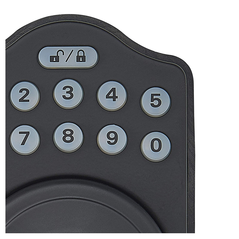 Amazon Basics Electronic Keypad, Keyless Entry Door Lock Deadbolt with Handle Set, Key Pad Front Door with Knob, Door Locks for Front Door, Door Handle, Matte Black, 1-Pack
