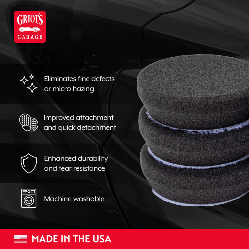Griot's Garage BOSS 2” Finishing Foam Pads for Car Polishing and Detailing, Buffing Pads for Light Scratch Removal, Auto Wax, and Sealant Application, Set of 4 2 Inch Pads (Set of 4)