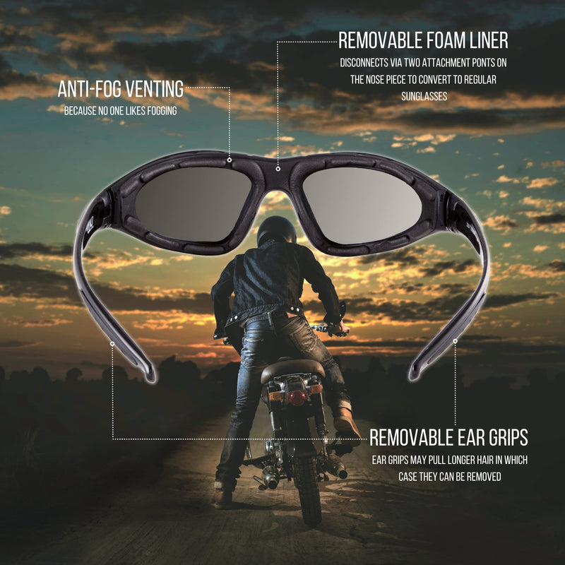 WYND Blocker Vert Motorcycle & Boating Sports Wrap Around Polarized Sunglasses Orange Polarized Amber