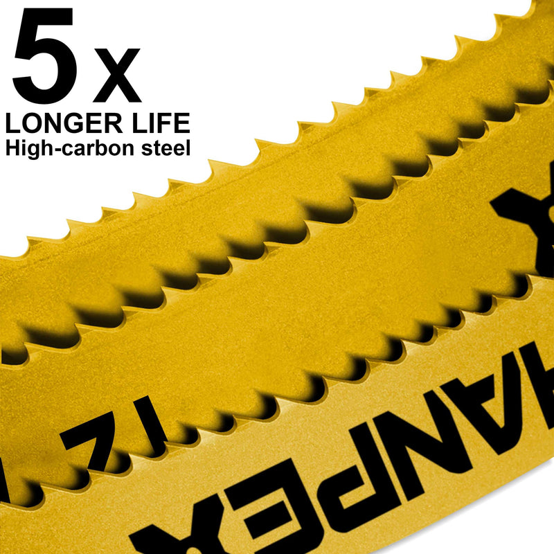 Hacksaw Replacement Blades Set (10 Pack) High Speed 12" Length Hack Saw Blade - High Carbon Steel (HCS) Cutting Blades Blade Set