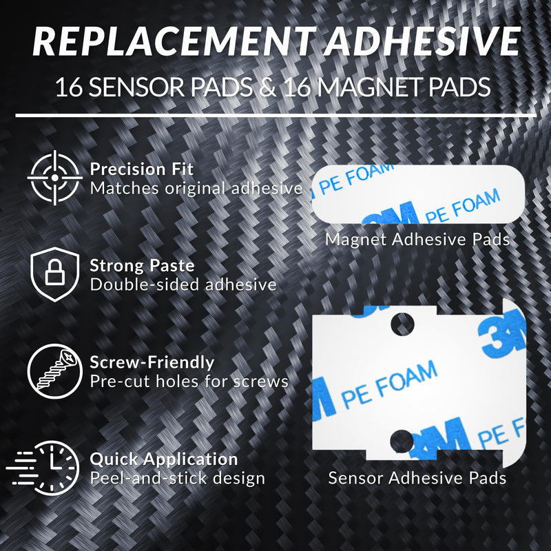 Entry Sensor Adhesive Pads for SimpliSafe(32-Pack) – Pre-Cut Replacement Tape for Sensors & Magnets | No Cutting Needed, Strong Hold, Residue-Free Removal | Compatible with SimpliSafe Security Systems