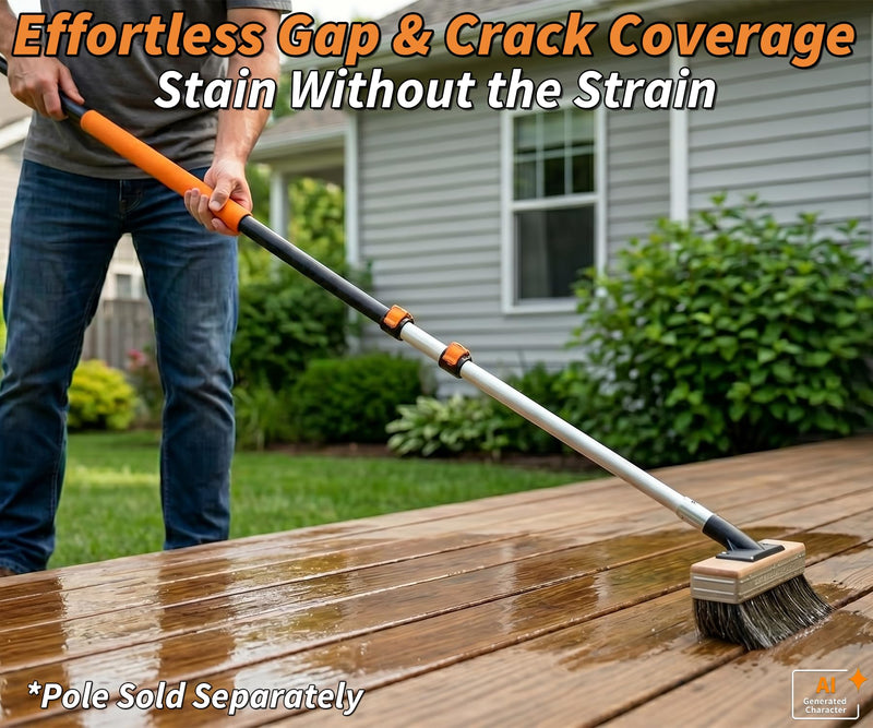 Professional Deck Stain Brush 7" for Wood Deck (Pole Sold Separately)