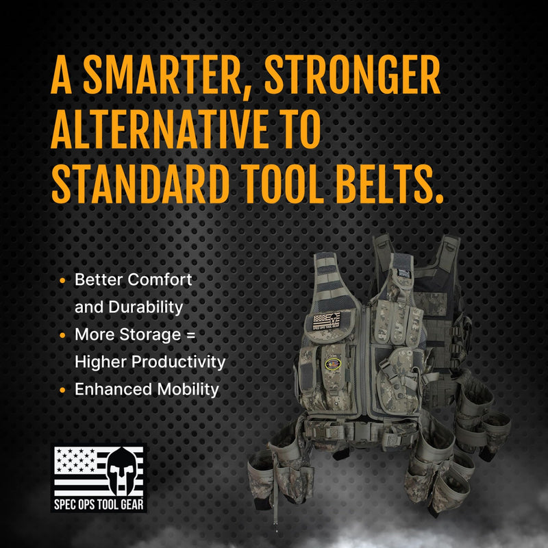 Spec Ops Tool Gear Technician’s Tool Pouch – Multi-Pocket Add-On Pouch for Tool Belts & SF-18 2.0 Tool Vests Coyote Tan