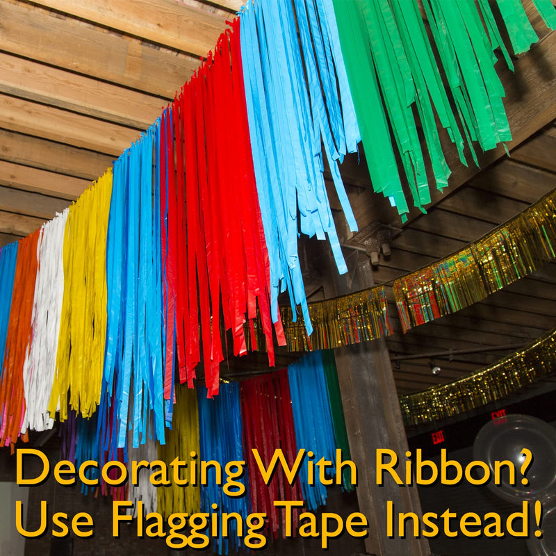 Flourescent Flagging Tape, Non-Adhesive Plastic Ribbon Neon Marking Roll, for Tree Marking, Hunting Trail Tape, Boundaries and Hazardous Areas Marking, 4 Colors 0.78'' X 200'