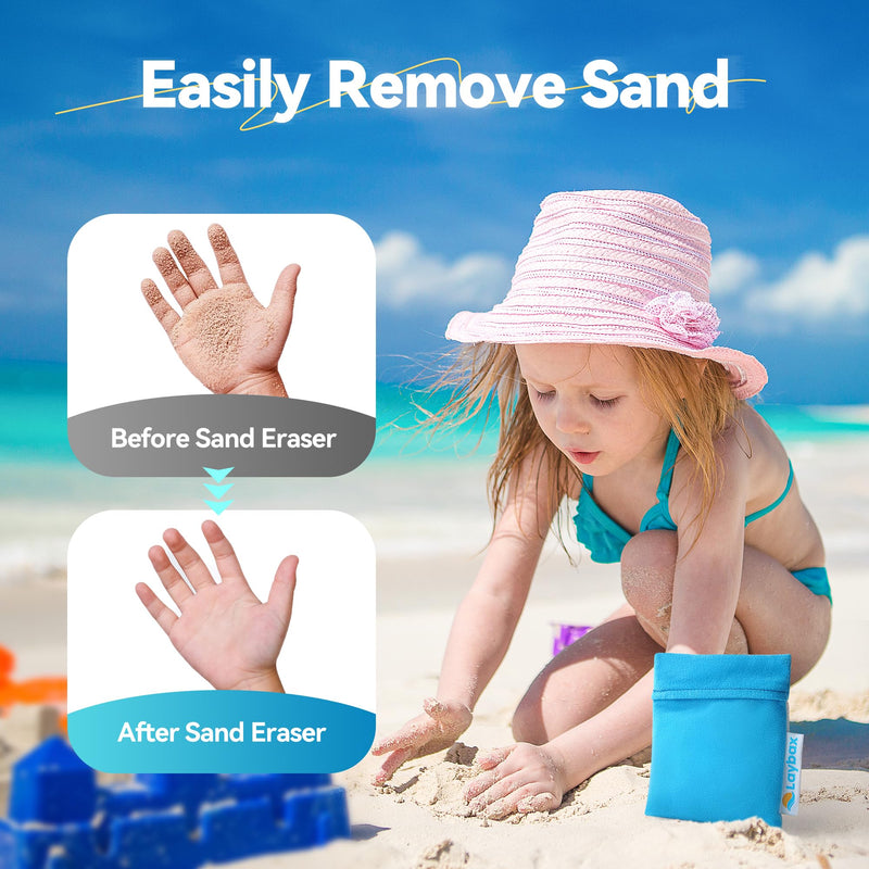 Sand Eraser - Refillable Sand Remover for Beach with Elastic Hand Strap for Families on Vacation, Large Size with Sliding Top Resealable Bag & Zipper Pouch, Only 3 Ingredients 1-Pack