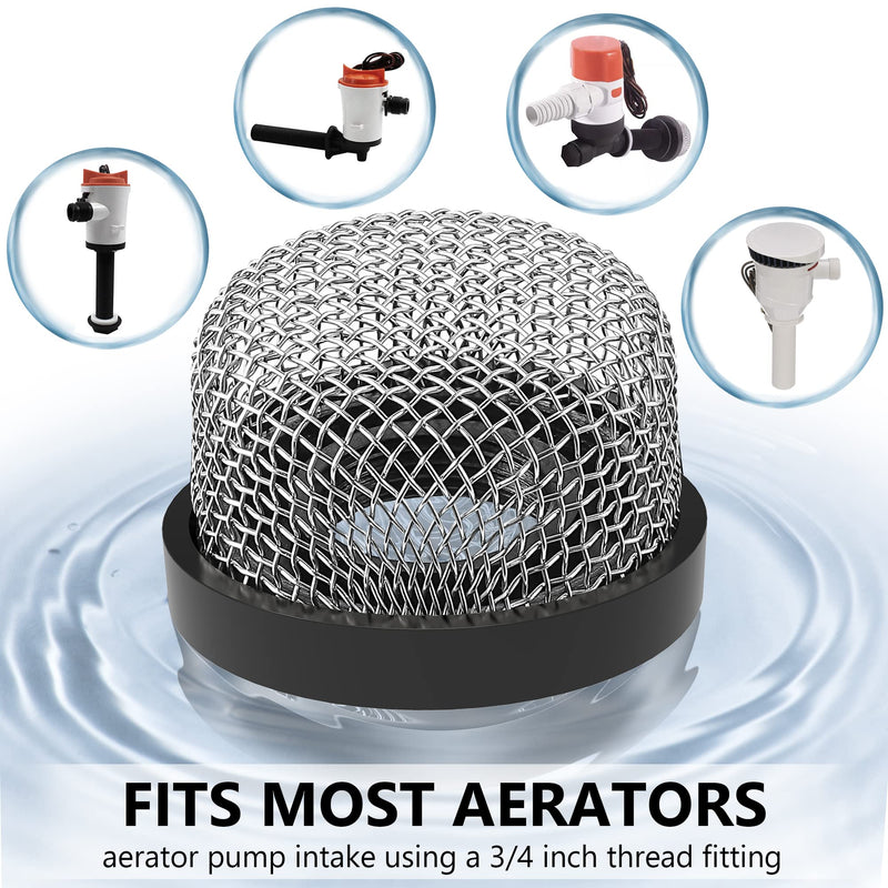 Saillong Stainless Steel Mesh Strainer ¾ Inch -14, Aerator Screen Strainer Stainless Mesh Compatible with Livewell Pump, MA-023 Screw on Strainer Industrial Plumbing Inline Strainers (2 Pcs) 2