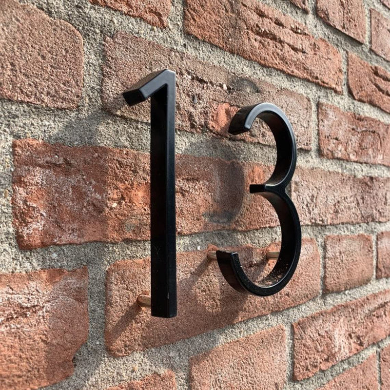6 Inch Stainless Steel Floating House Number, Metal Modern House Numbers, for Outdoor Mailbox Yard Home Wall DoorGarage Gate with Nail Kit, Coated Black, 911 Visibility Signage 6 inch, Black 1