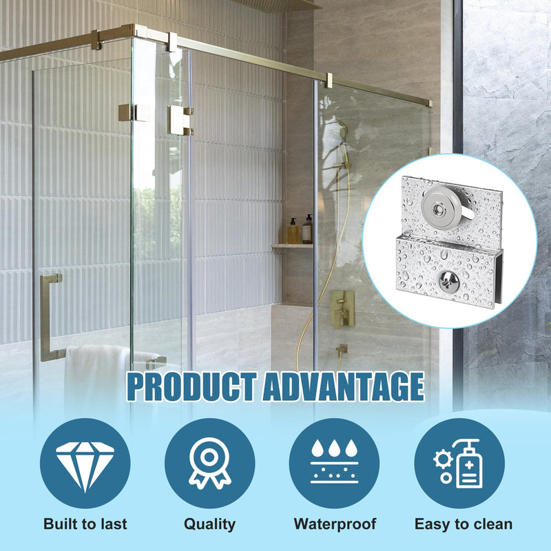 4 Pcs Shower Door Rollers,M 6054 Sliding Glass Door Rollers – Frameless Shower Doors Top Bracket Roller Assembly with 3/4” Shower Door Wheels, Ball Bearings, Chrome Aluminum for Sliding Glass Door 4PCS