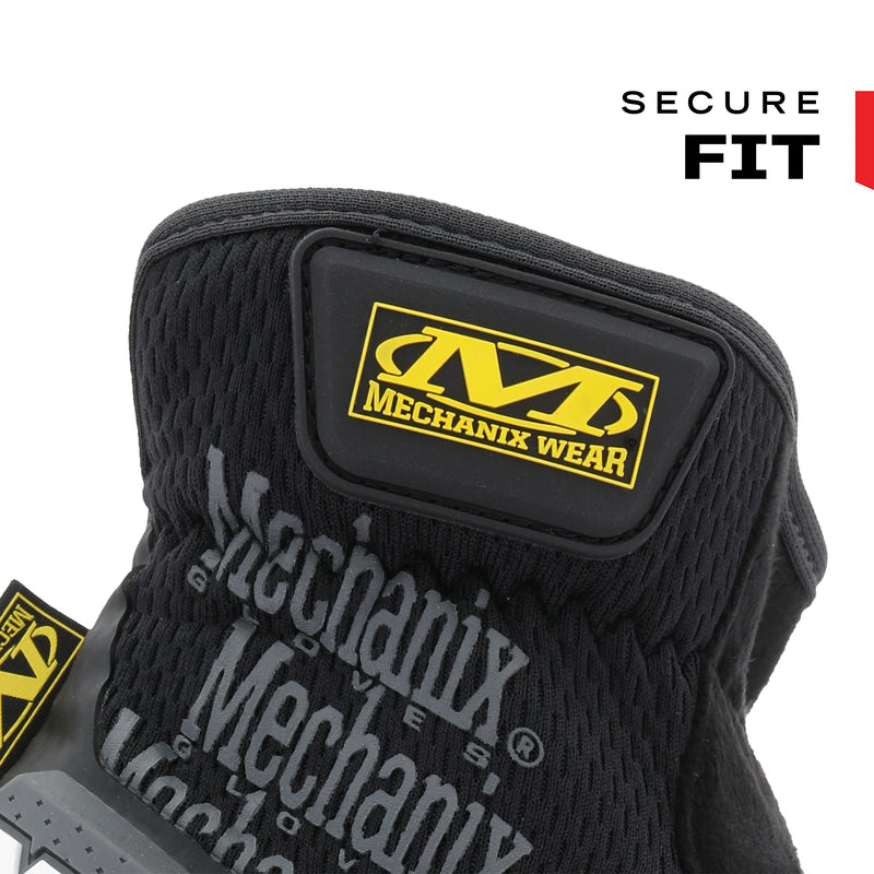 Mechanix Wear M-Pact Open Cuff Gloves - Abrasion-Resistant Gloves for Working Comfortably - Breathable Design - Secure Fit - Machine Washable - Touchscreen Capable - Black - X-Large Black/Grey