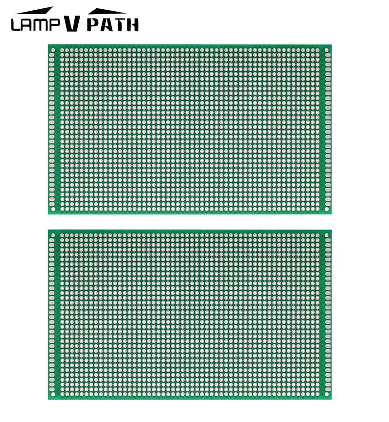(Pack of 2) PCB Prototype Board, Double Sided PCB Proto Board for DIY Solder Breadboard, 9cm X 15cm(3.543" X 5.906") Universal Printed Circuit Board 9x15-2PC
