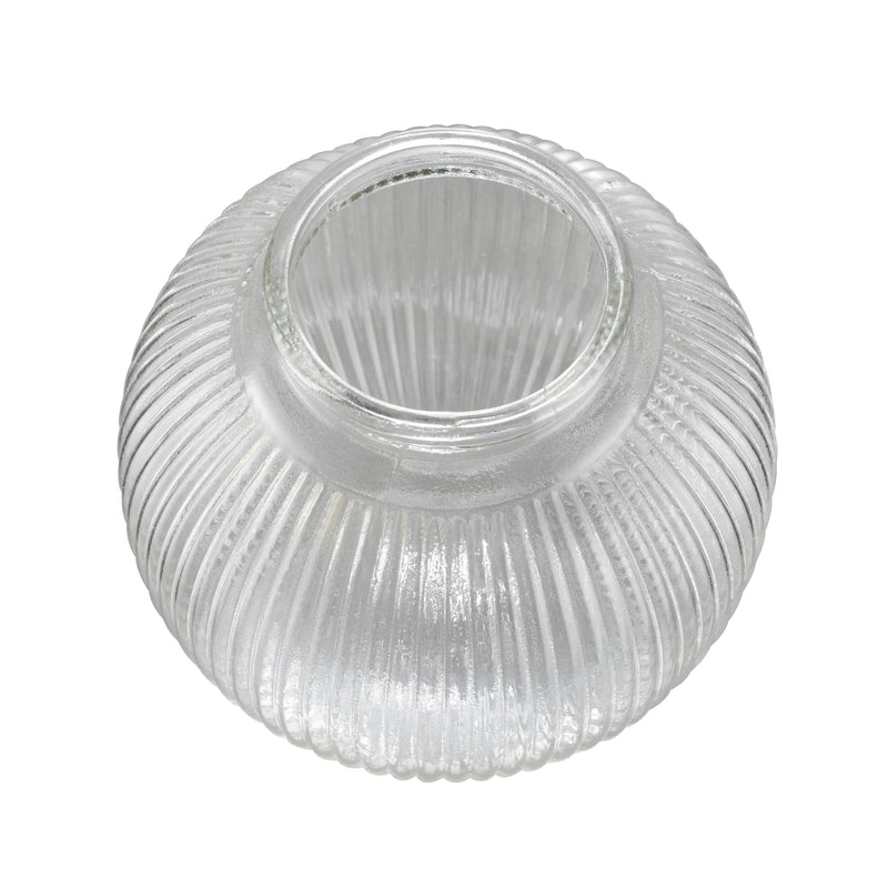 Aspen Creative 28006-75-1, 6-3/8" Reeded Clear Glass Globe For Lighting Fixture And Ceiling Fan, Fitter: 3-1/8" 1