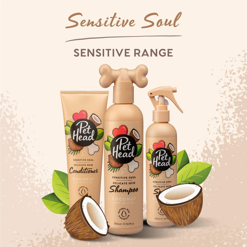Pet Head Sensitive Soul Dog Conditioner | Coconut Scent | Conditioner for Dogs with Sensitive Skin | Professional Grooming | Vegan | pH-Neutral | Gentle Formula for Puppies | Made in USA | 8.4 fl. oz. - PawsPlanet Australia