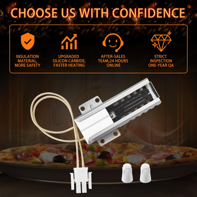 WB13K21 WB13k0021 Oven Igniter For Gas Stove - Fragile - 1 Year QA - Replace Ken.more G.E Oven Igniter AP2020569 PS231280 WB13K13 - BY AMI PARTS - Double Side Double side igniter