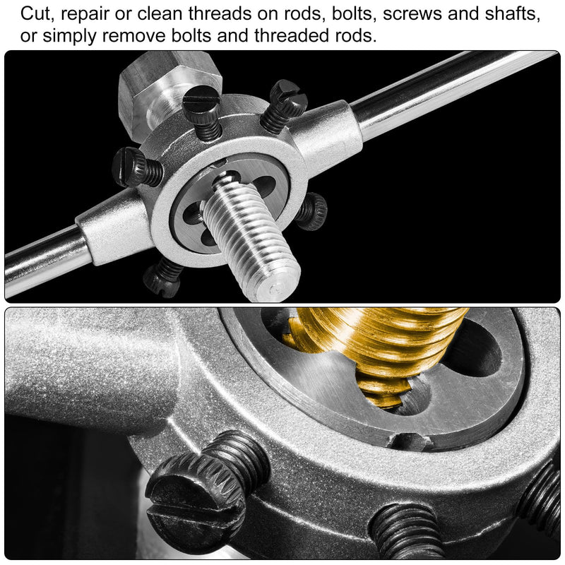 uxcell Die Stock Handle Wrench, for Metric M1-M3 (Metric) / 1/16"-3/32" (UNC/UNF) / 16mm OD Round Dies, 16mm x 5mm Threading Die Holder with Plastic Handle
