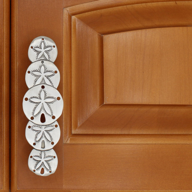 Costello Coastal - Sand Dollar Cabinet Pull - Vertical - Designer Pewter Hardware