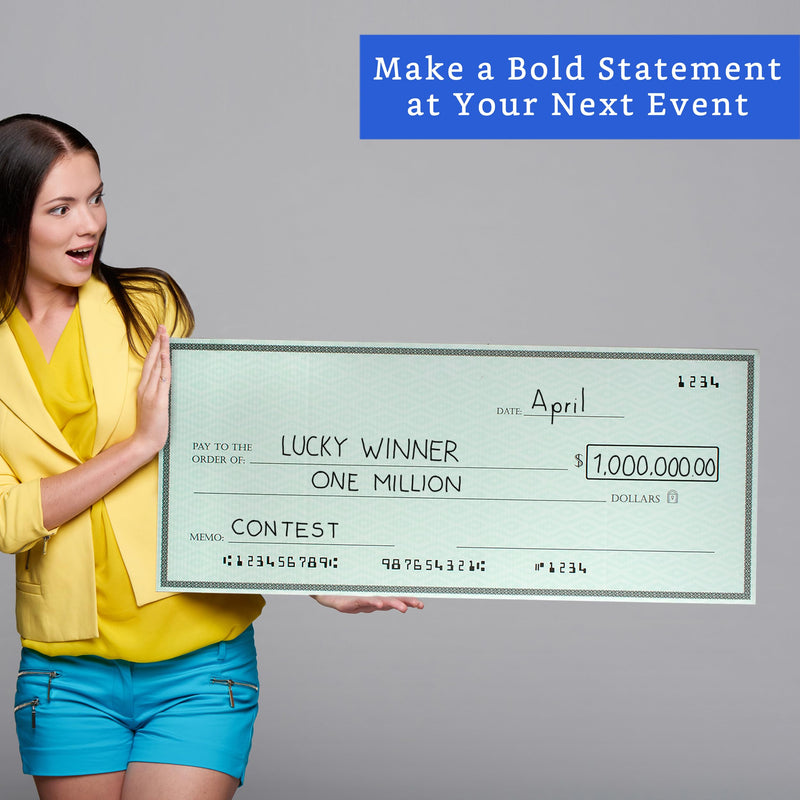 Giant Check (32 x 13.5 inches) - Large Fake Check Award - Big Checks for Presentations - Oversized Checks for Presentation Large (32 x 13.5 in)
