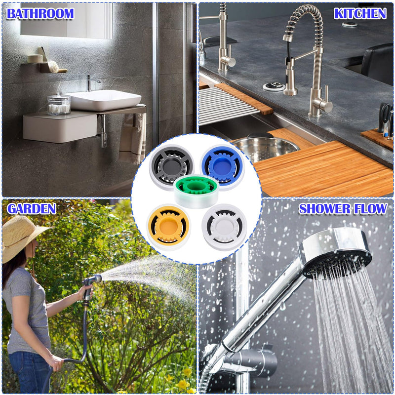 10 Pcs Flow Restrictors, GPM 1.5/1.8/2.0/2.5/3.0 Shower Head Reducer Limiter, Water Saver Adapter for Handheld Shower, Bathroom, Toilet