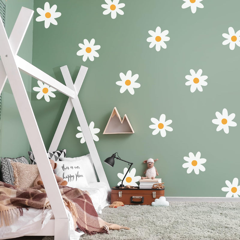 Large Daisy Flowers Boho Wall Stencils for Painting Large Pattern on Wall, Concrete for Patio, Reusable Template for Nursery, Kids Bedroom Livingroom Home Scandinavian Painting Wall Décor